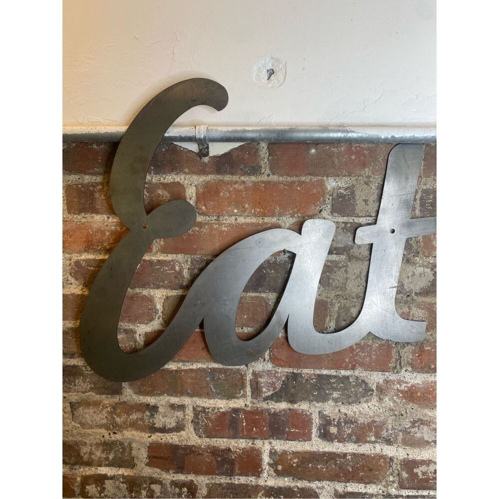 “EAT” Metal Sheet Laser-cut Wall Art Decor Hand Crafted Hanging Wall Art